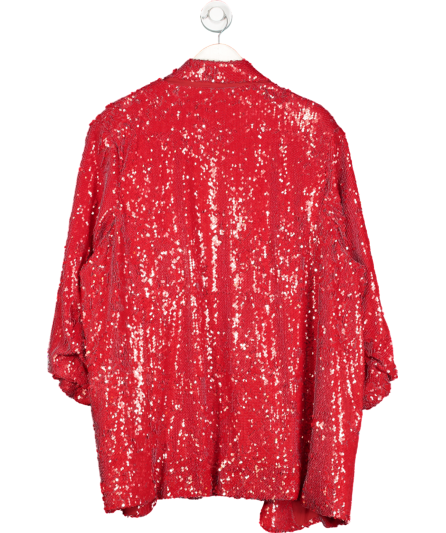 River Island Red Plus Size Sequin Blazer UK 24