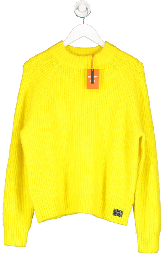 Superdry Yellow Alpaca Blend Crew Neck Sweater UK S