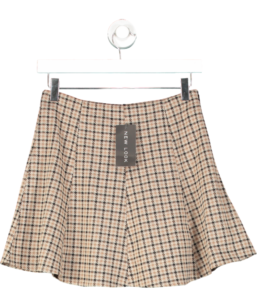 New Look Brown Woven Heritage Check Skirt UK 8