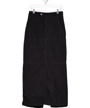 NA-KD Black Denim Slit Maxi Skirt UK 6
