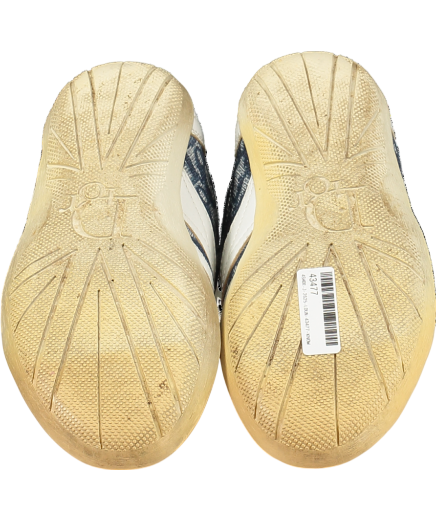 Dior Blue Vintage White Leather /blue Diorissimo Pattern Trainers UK 7 EU 40 👠