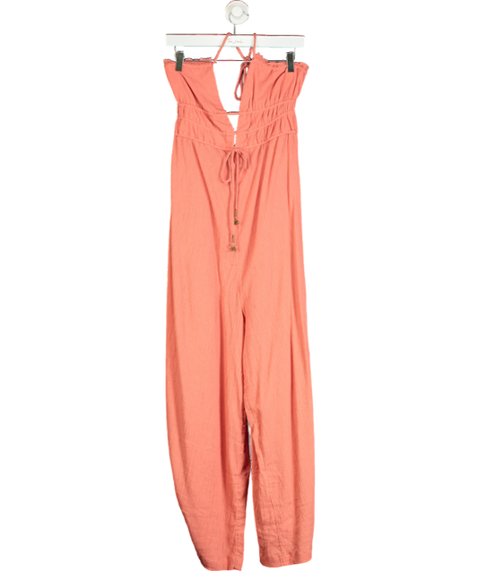 Free People Orange Boho Romper Jumpsuit UK S