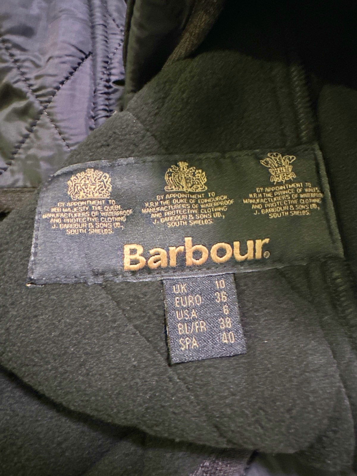 Barbour Black B.Intl International Polarquilt Jacket UK 10