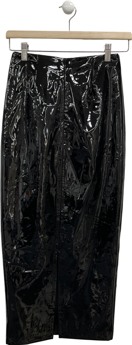 BOA Black Faux Leather Pencil Skirt UK XS