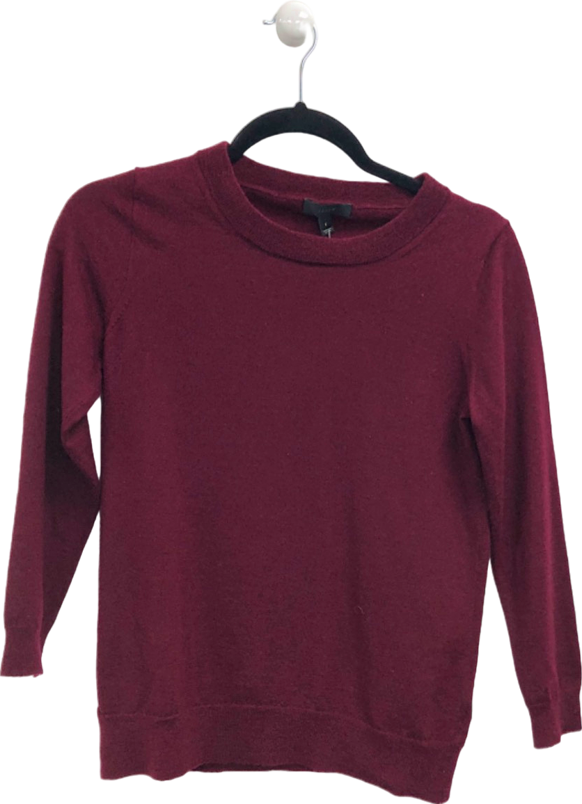 J.Crew Burgundy Merino Wool Jumper UK S