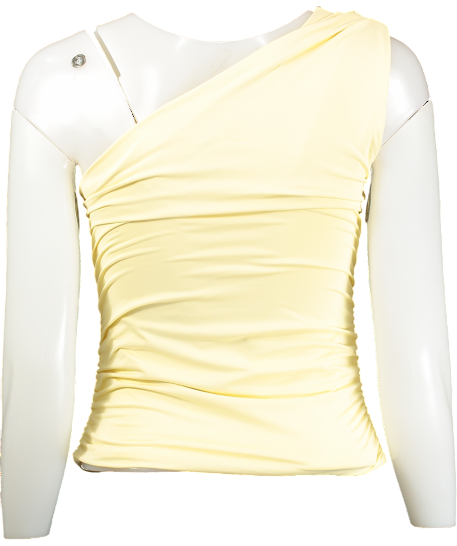 White Fox Yellow Lace Of Love One Shoulder Top UK M