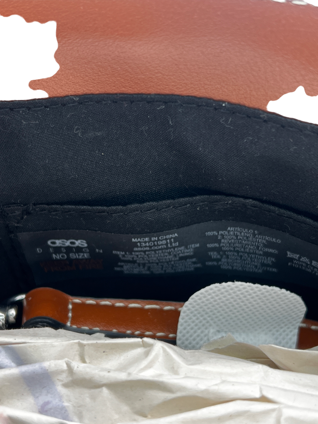 ASOS Brown Straw Bag With Faux Leather Strap One Size