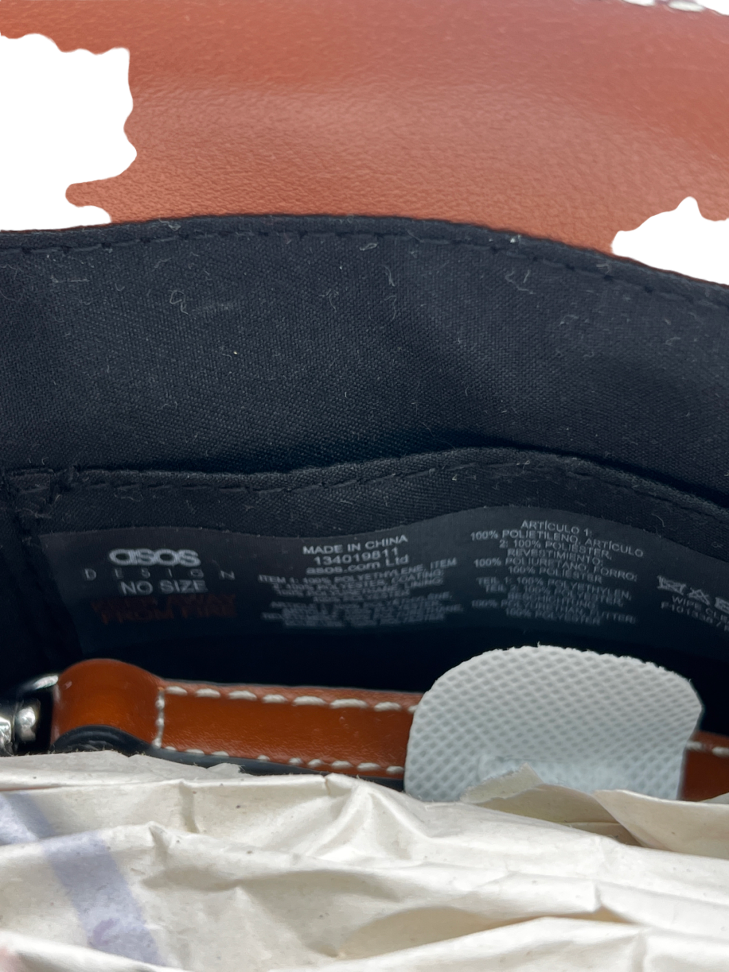 ASOS Brown Straw Bag With Faux Leather Strap One Size