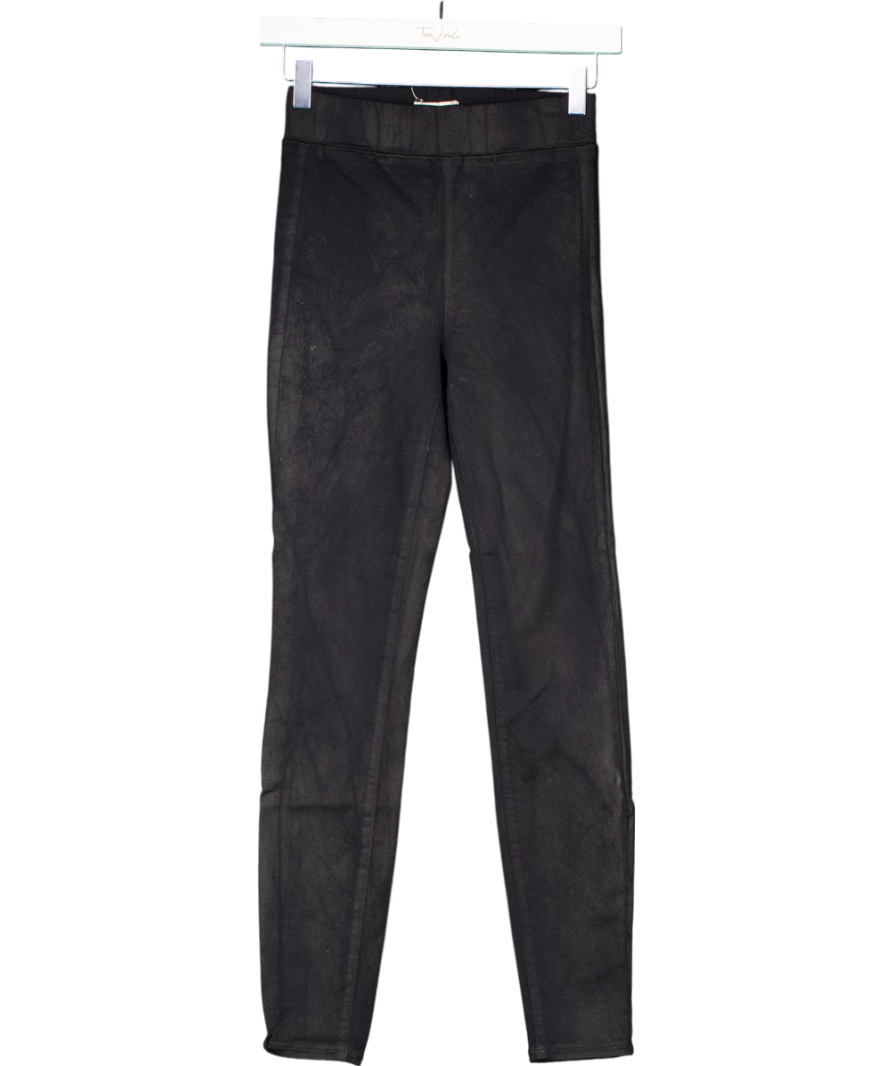 L'agence Black Coated Cropped Skinny Jean UK XS