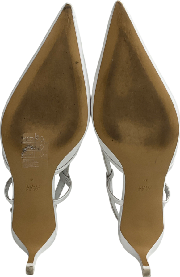 H&M White Lacing-detail Slingbacks UK 5 EU 38 👠