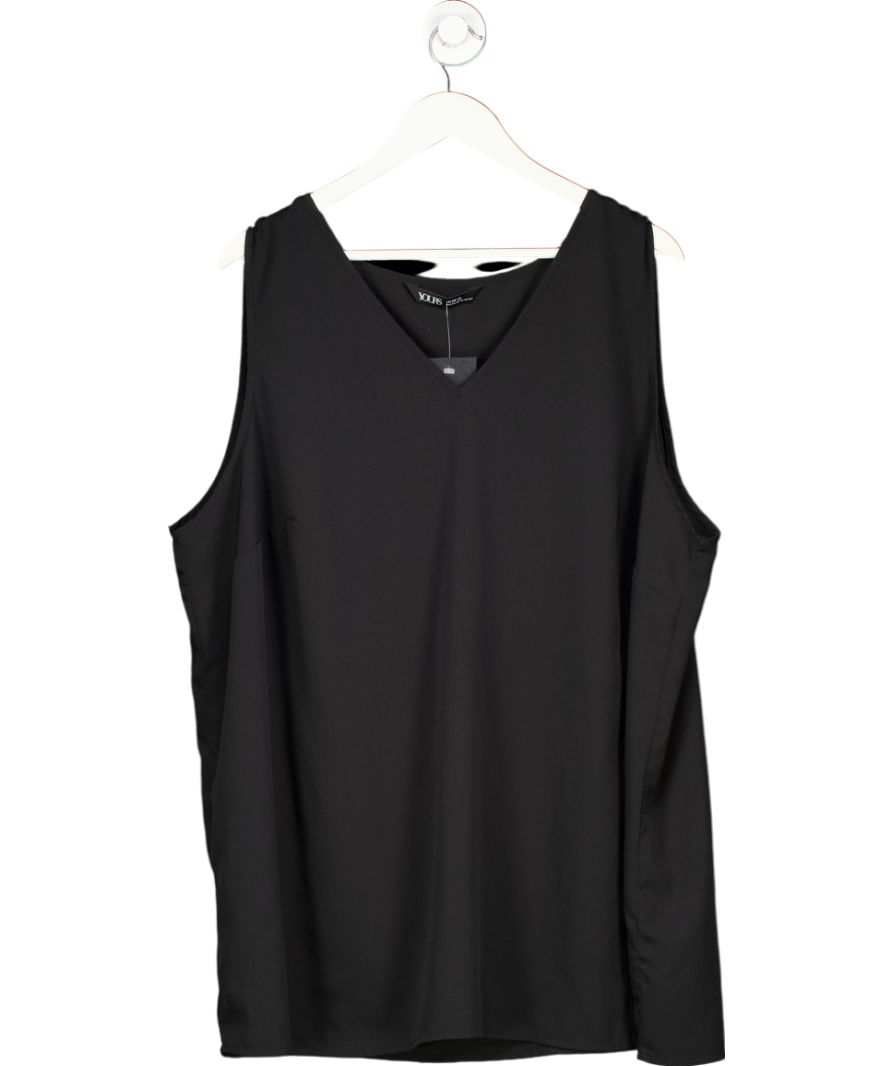 Yours Black V Neck Sleeveless Top UK 26