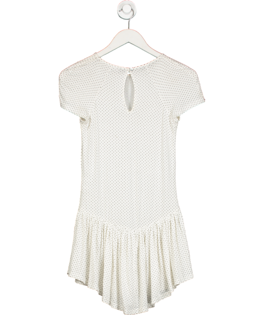 peachy den White Polka Dot Mini Dress UK XS