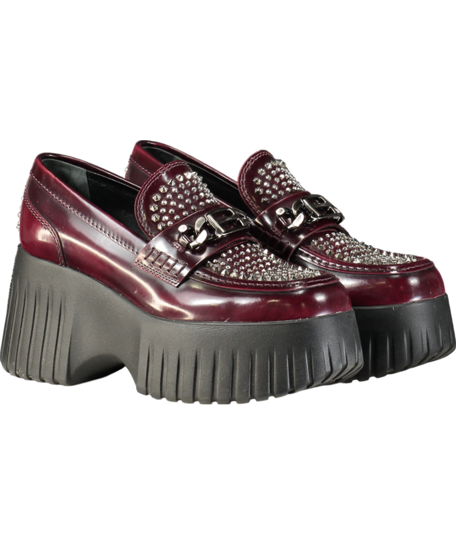 Hogan Red Loafers With Diamanté Detailing UK 5 EU 38 👠