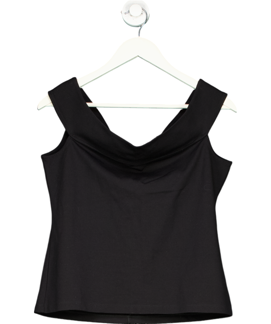 Karen Millen Black Compact Stretch Off Shoulder Top UK 14