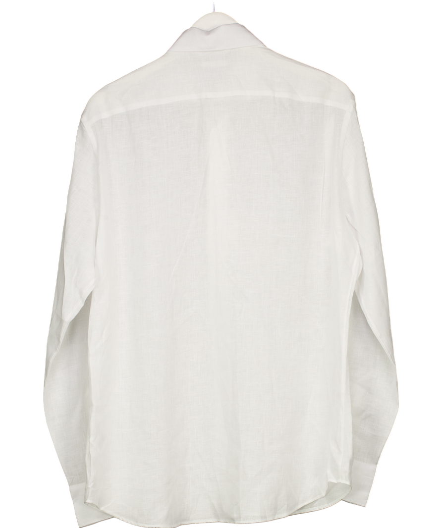 Suit Supply White Pure Linen Shirt UK 40" CHEST