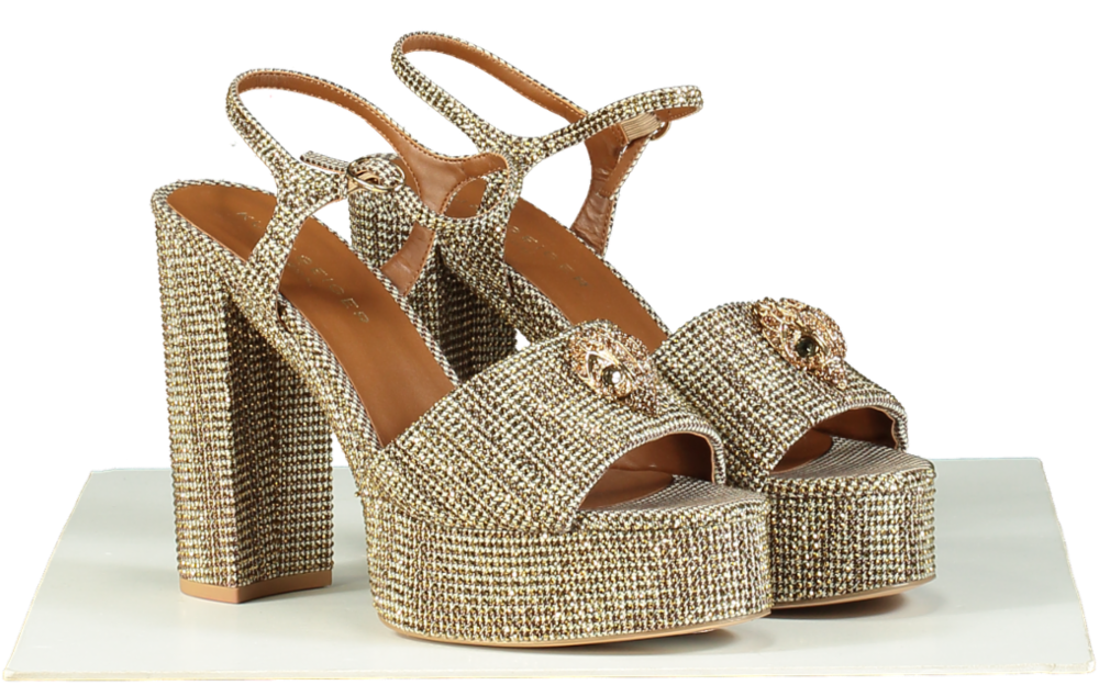 Kurt Geiger Gold kensington platform heels EU 41 UK 8