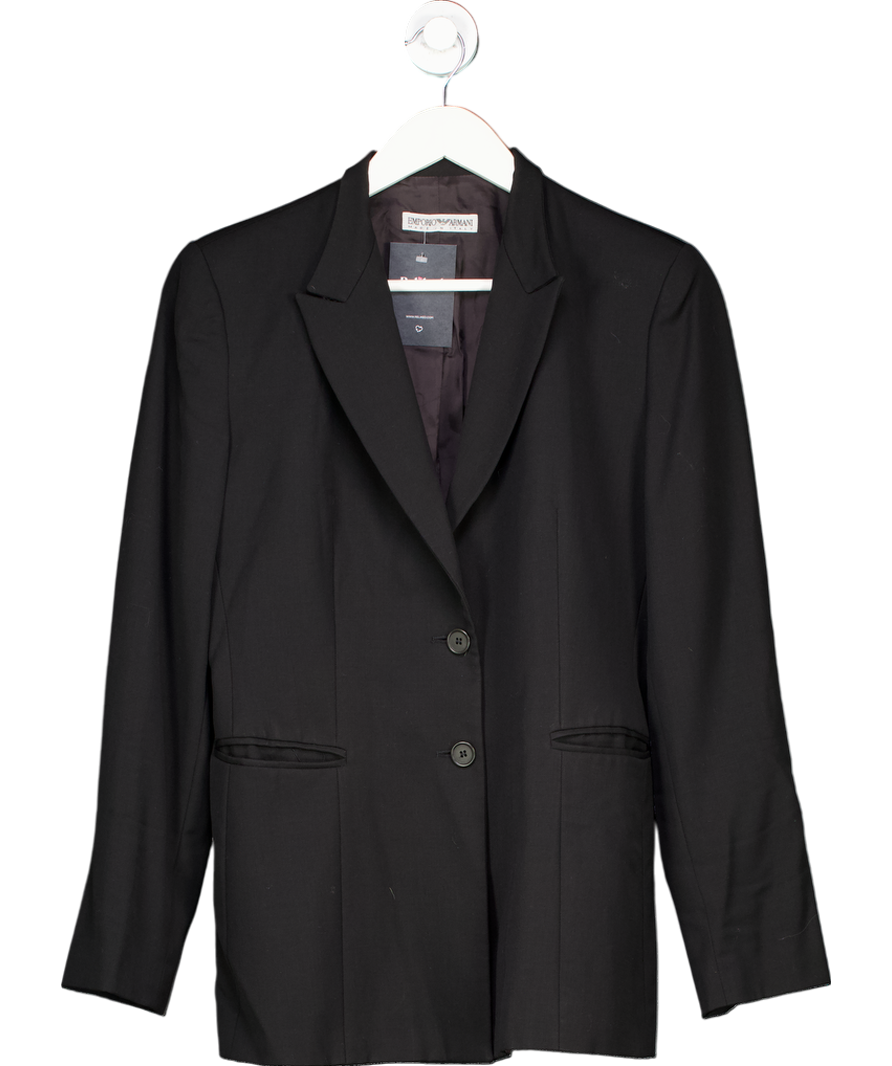Emporio Armani Black Essentials Single-breasted Blazer UK L