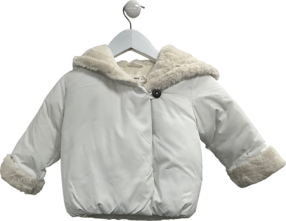 MANGO White Baby Snow Jacket 6-9 Months