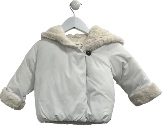 MANGO White Baby Snow Jacket 6-9 Months