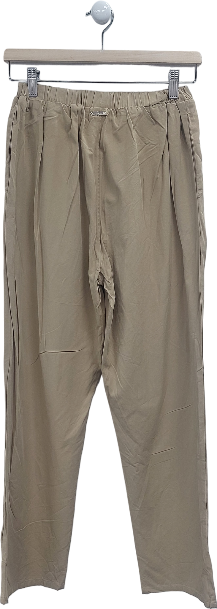The Couture Club Beige Embroidered Emblem Trousers UK 6