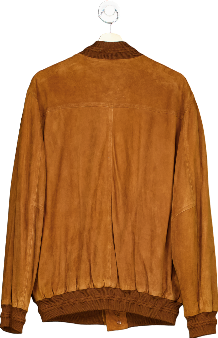 Paul & Shark Brown Yachting Suede Leather Bomber Jacket UK L