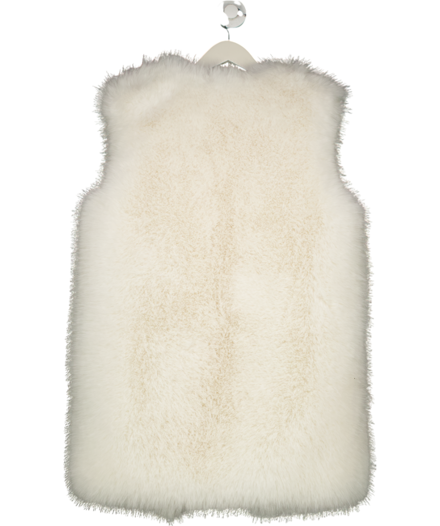 Fashion Nova Cream Denver Fur Vest UK S