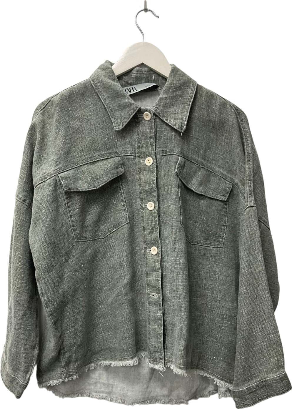 ZARA Green Khaki Corduroy Jacket UK 10