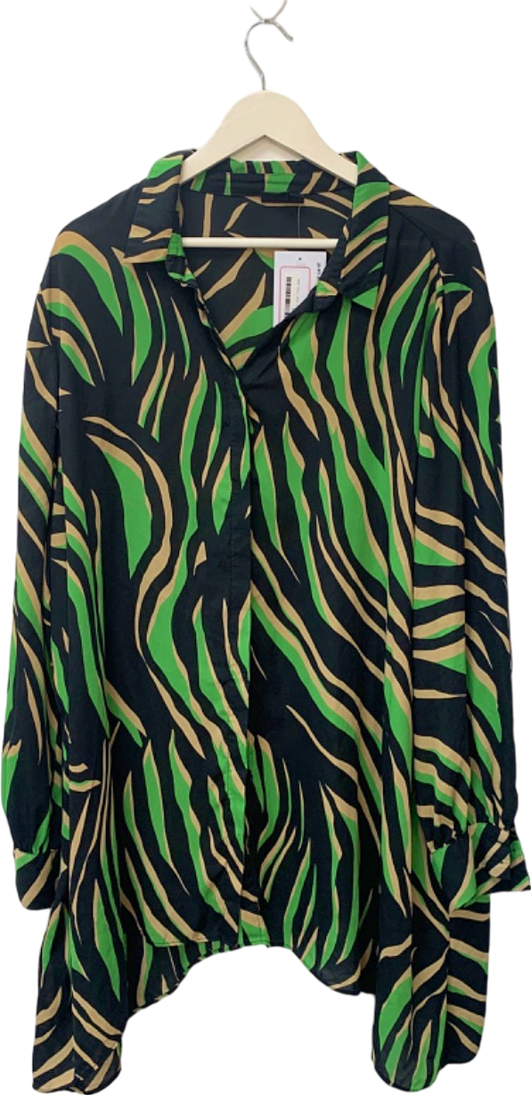 Live Unlimited Green Zebra Print Blouse UK 26