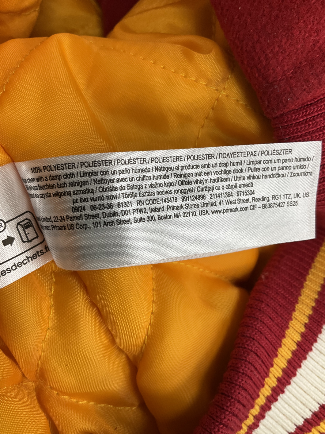 Primark Red X Nfl Chiefs Team Bomber Jacket UK L