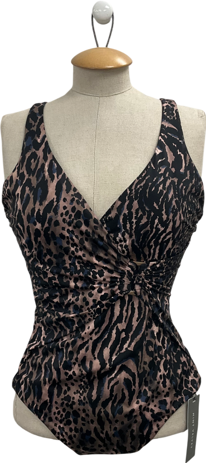 Mint Velvet Brown Fay Leopard Print Swimsuit UK 12