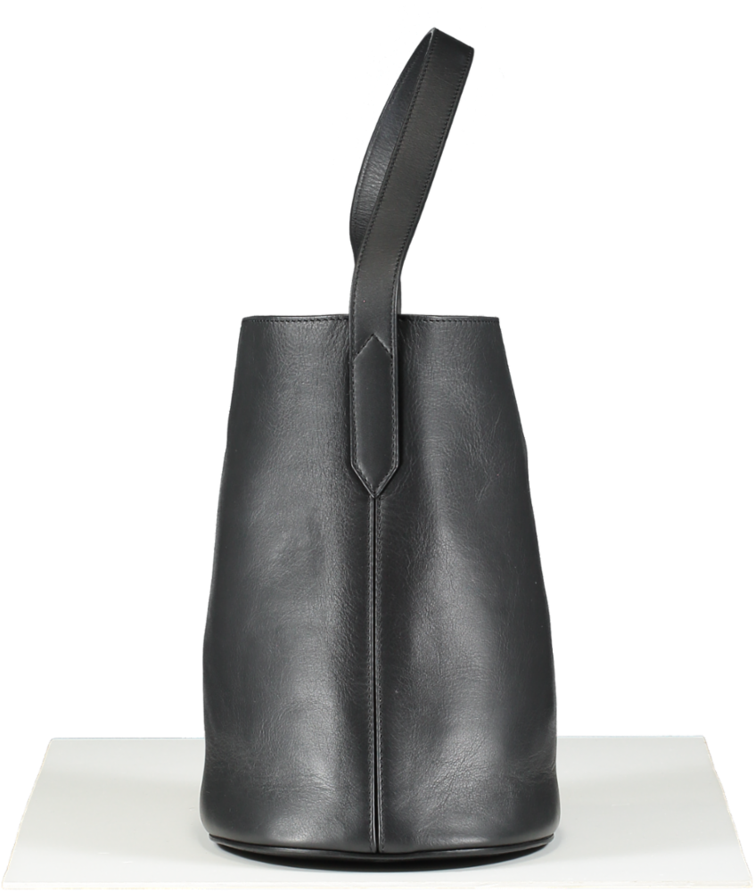 J&M Davidson Black Mini Quiver Leather Bucket Bag