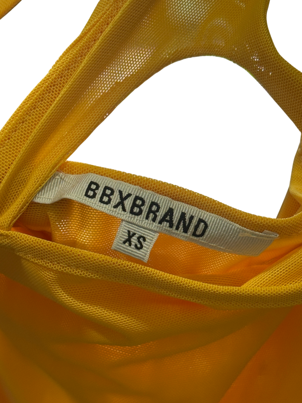 BBXBRAND Yellow Cut-out Mesh Maxi Dress UK XS