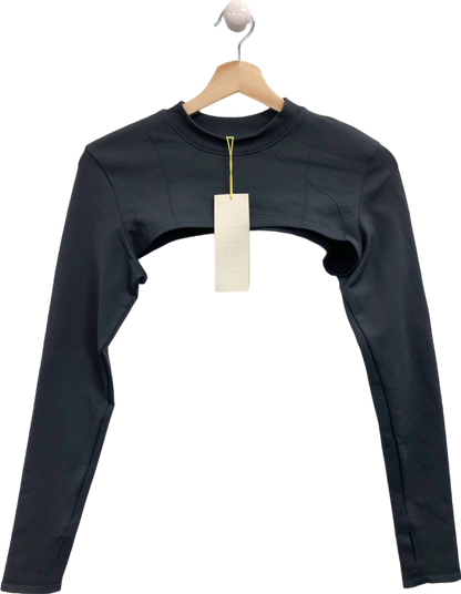 H&M Black Move Cropped Long Sleeve Top M