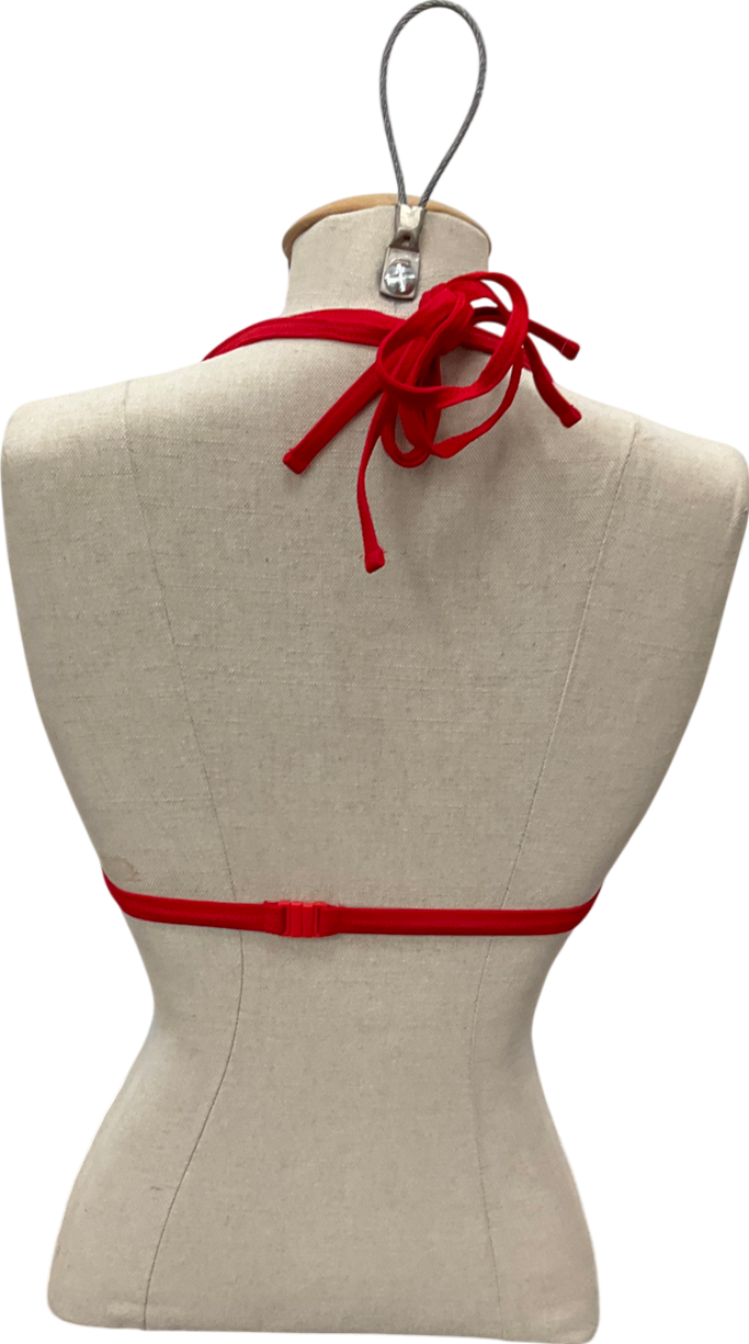 ASOS Red Triangular Mesh Bikini Top UK 34D