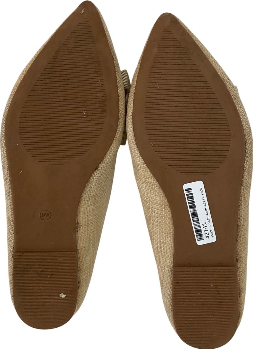 ASOS Beige Wide Fit Woven Pumps With Bow Detailn UK 9 EU 42 👠