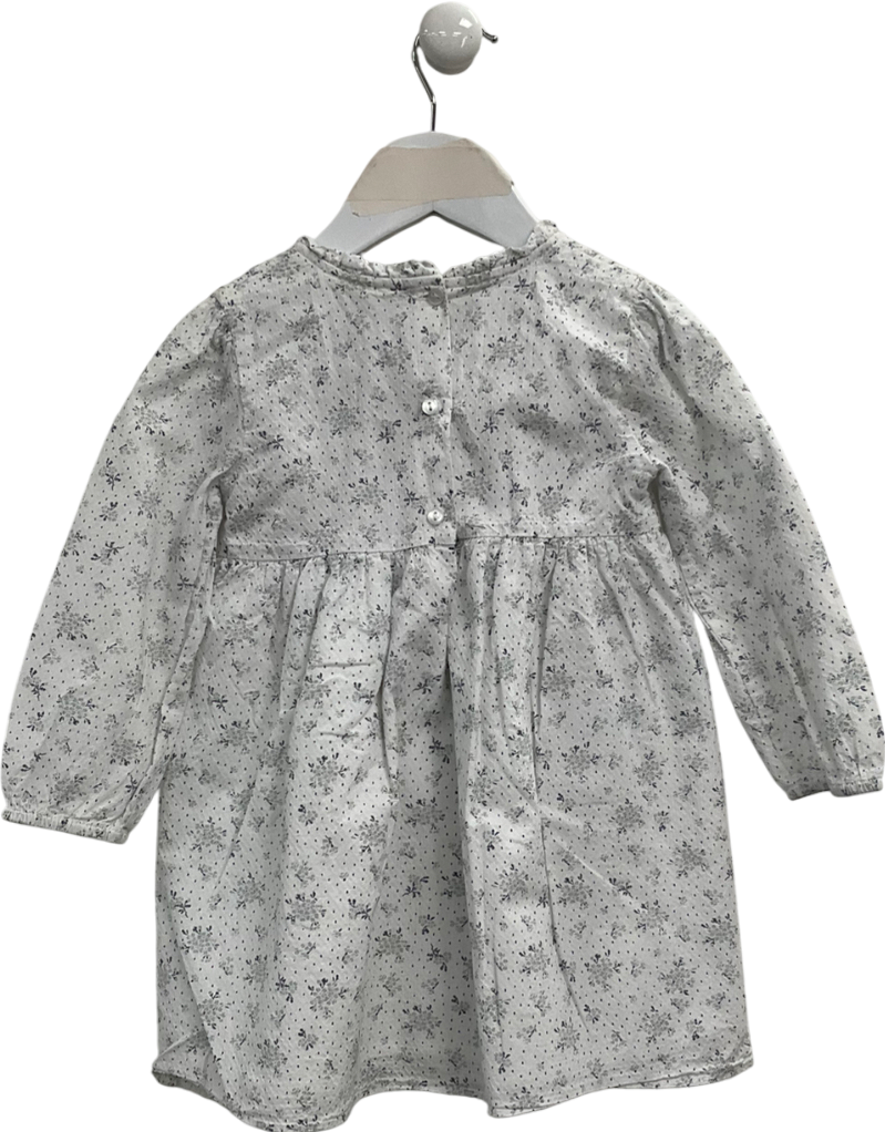 The Little White Company White Camille Floral-print Organic-cotton Dress 1 Year
