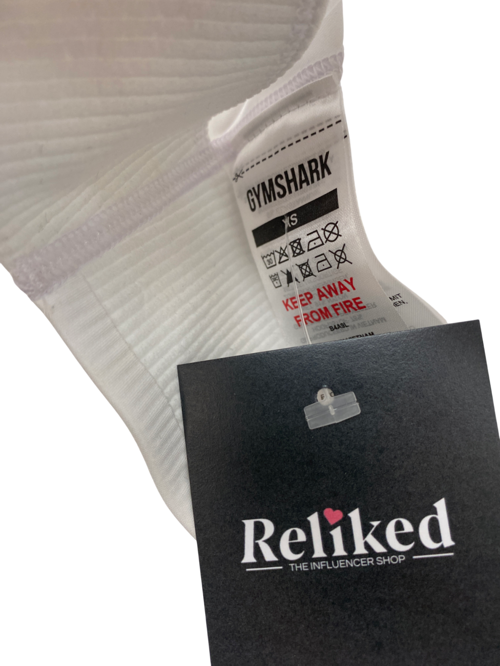 gymshark White Longline Sports Bra UK XS