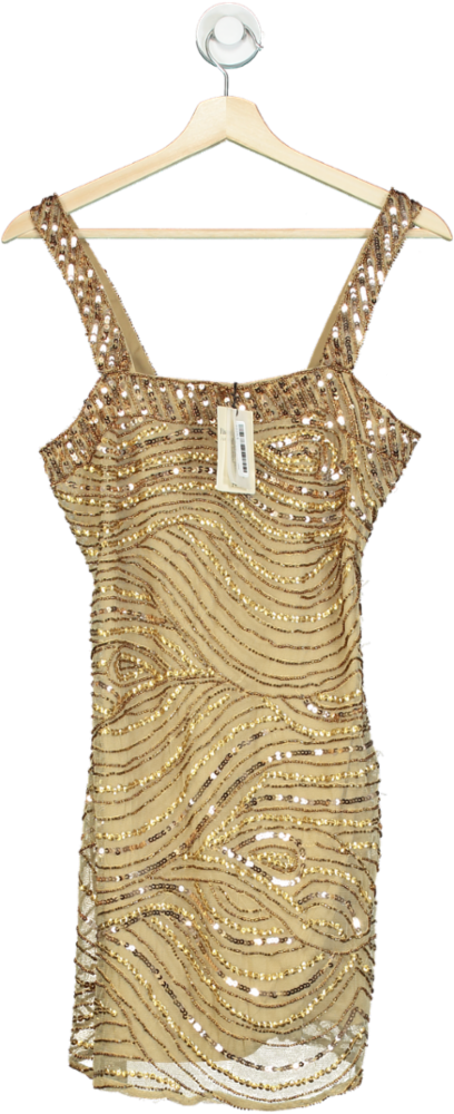 River Island Gold Festival Dress UK 6