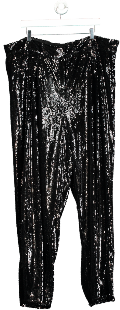 River Island Black Sequin Trousers UK 24