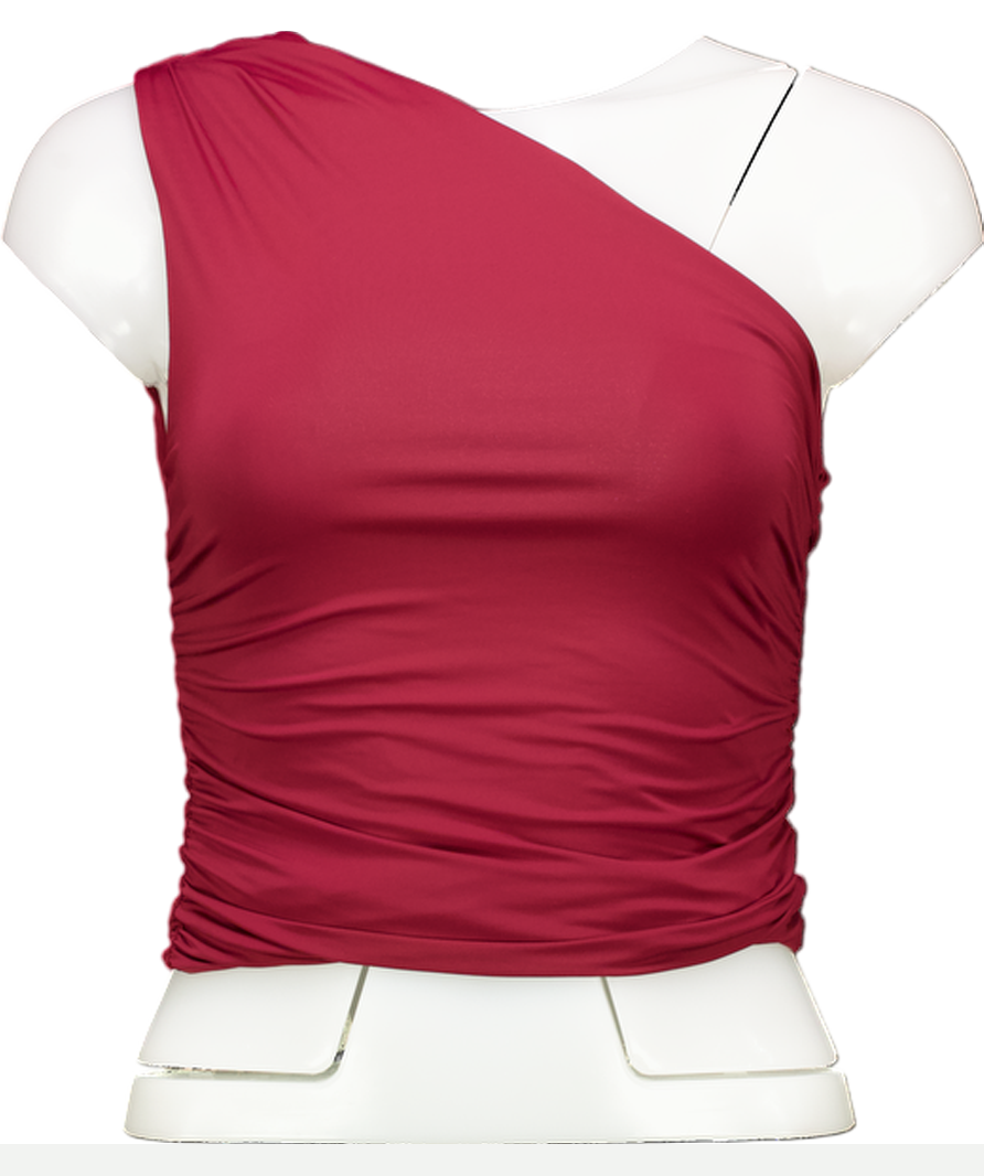 White Fox Red Lack Of Love One Shoulder Top Wine UK S