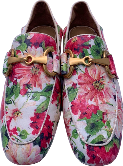 Bibi Lou Pink Floral Print Loafers UK Size 6