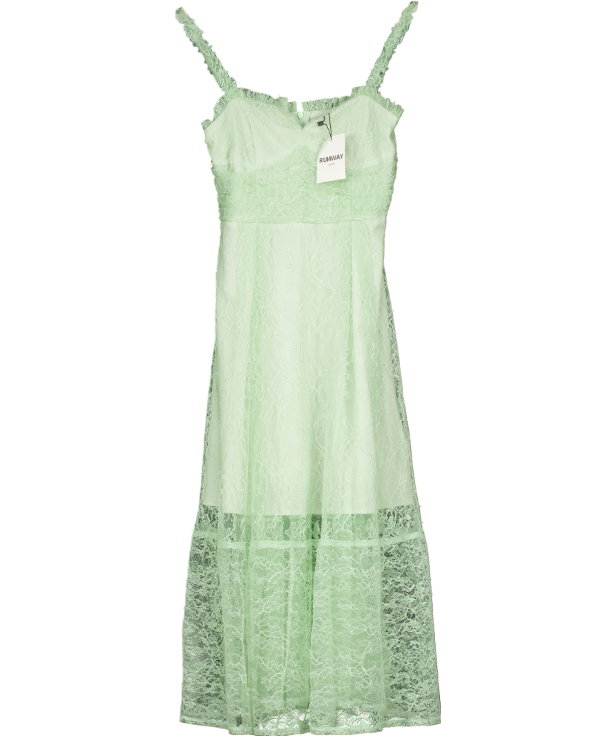 Runway Green Lace Detail Maxi Dress UK 8