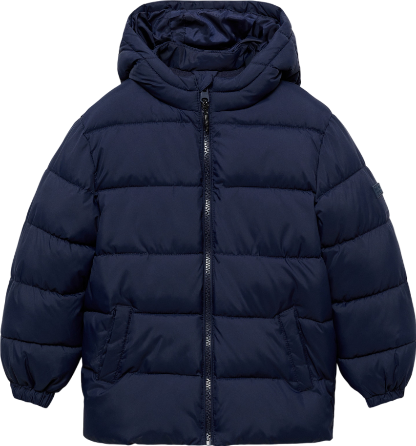 MANGO Blue Hood Quilted Coat 6 Years