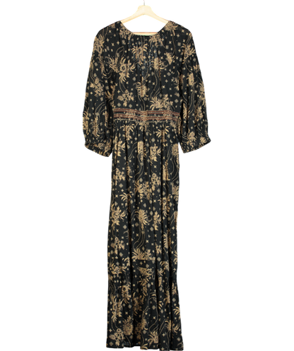 Free People Black Golden Hour Maxi Dress UK L