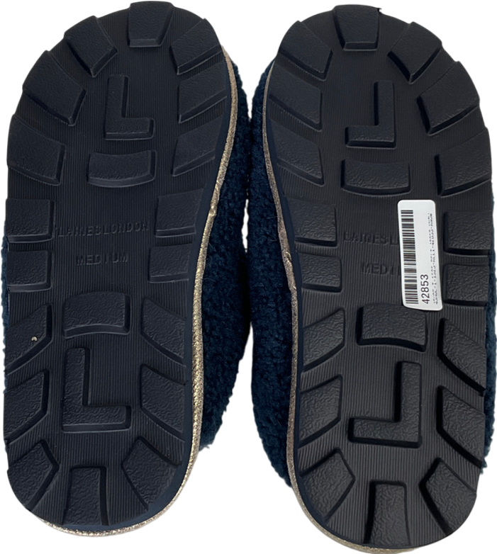 Laines London Luxury  Blue Evil Eye Slippers UK M