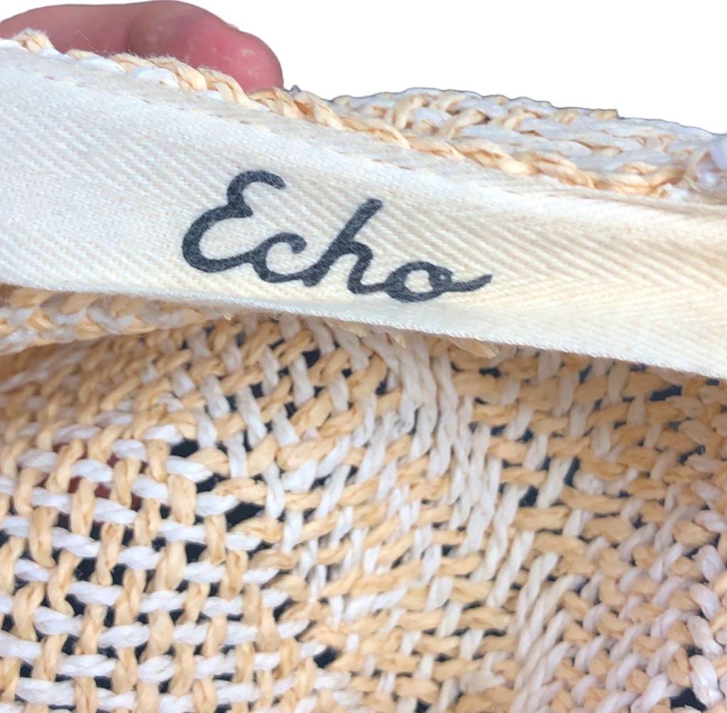 Echo Beige Woven Straw Baseball Cap M
