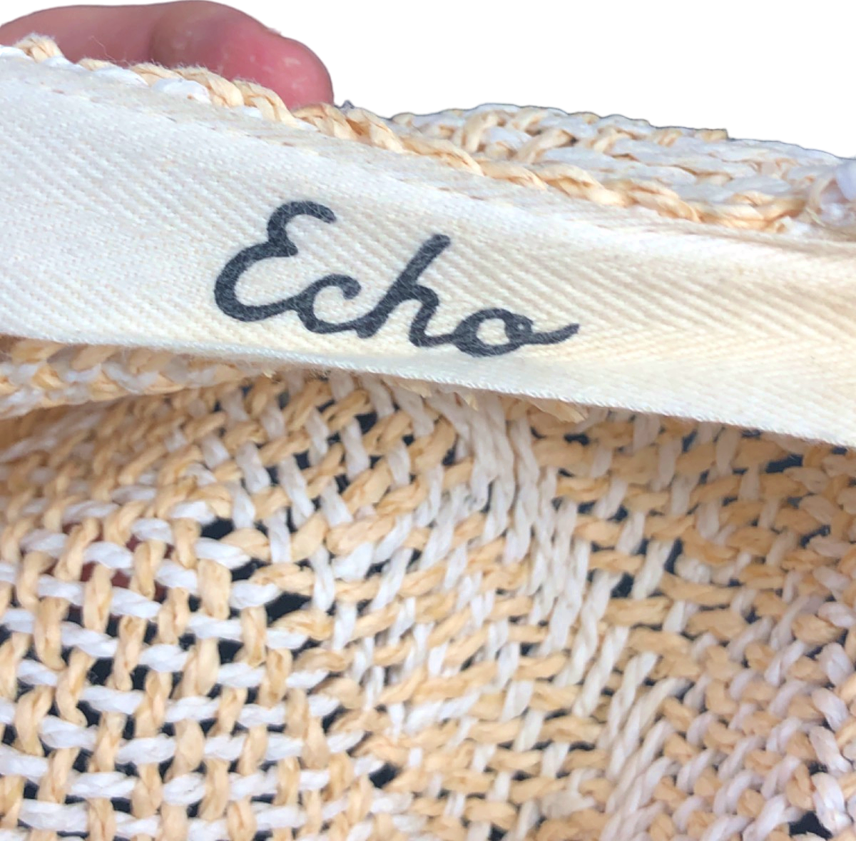 Echo Beige Woven Straw Baseball Cap M