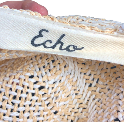 Echo Beige Woven Straw Baseball Cap M