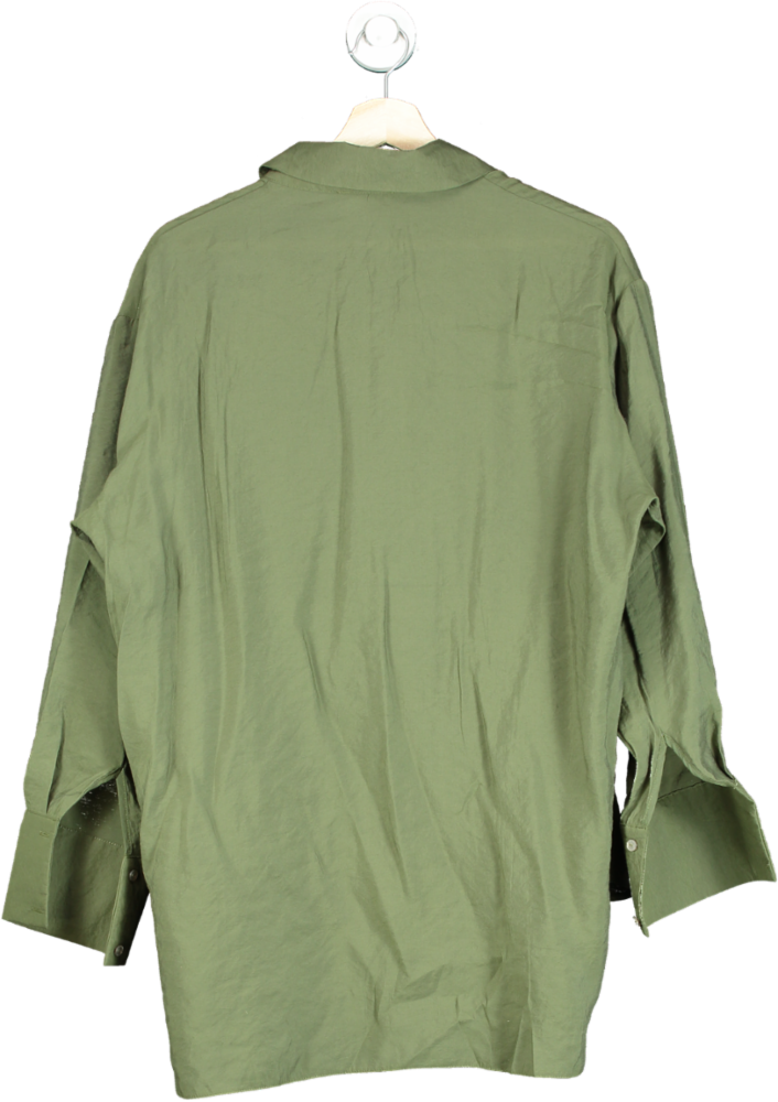 New Look Khaki Green Collar Long Sleeve Shirt UK 12