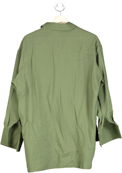 New Look Khaki Green Collar Long Sleeve Shirt UK 12